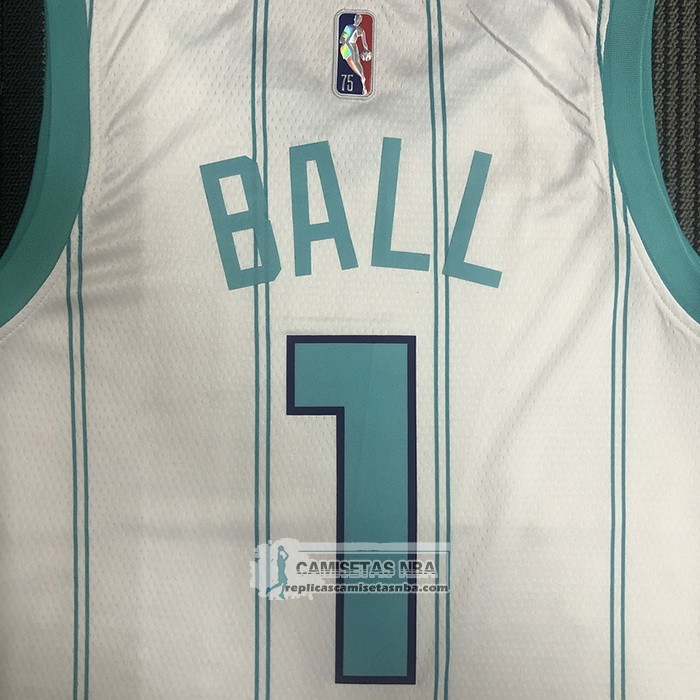 Camiseta Charlotte Hornets LaMelo Ball NO 1 Association 2022-23 Blanco